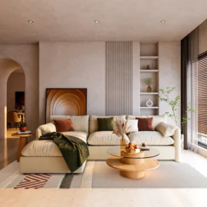 Beech wood corner sofa 250 x 150 cm