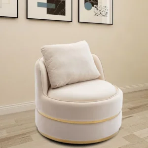 Beige Round chair natural beech wood